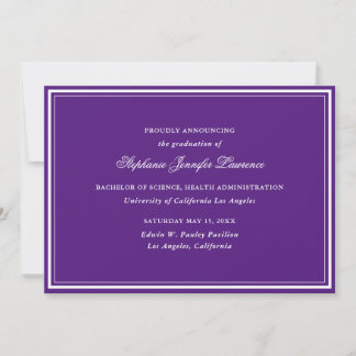 Invitación Purple Formal de Graduación