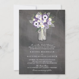 Invitación Purple Garden Mason Jar Chalkboard | BODA