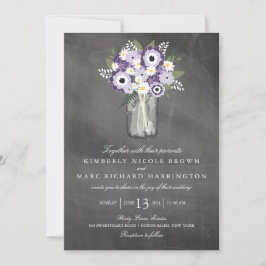 Invitación Purple Garden Mason Jar Chalkboard | BODA