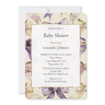 Purple Gold Cream Bows Baby Shower
