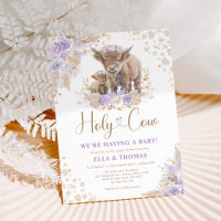 Purple Gold Holy Cow Boho Pampas Chica Baby Shower