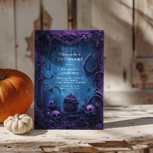 Invitación Purple Gothic Spooky 2º cumpleaños Halloween
