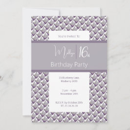 Invitación Purple Hue Magnolia Sweet 16th Birthday Party