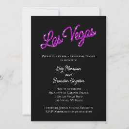 Invitación Purple Las Vegas Sparkles Ensayo Cena