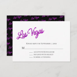 Invitación Purple Las Vegas Sparkles Wedding RSVP