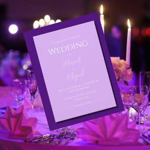 Invitación Purple Lilac Boda Minimalista moderno