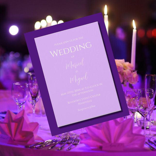 Invitación Purple Lilac Boda Minimalista moderno (Subido por el creador)