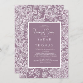 Invitación Purple Lilac Elegant Line Art Wildflower