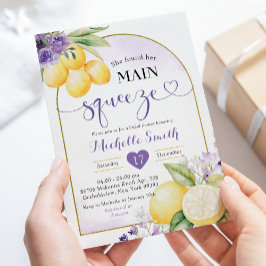 Invitación Purple Lilac Lemon Main Squeeze Brige ducha