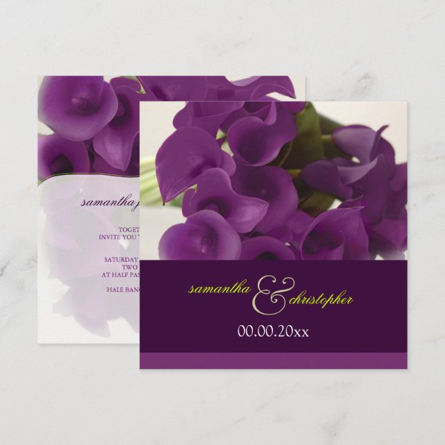 INVITACIÓN PURPLE LILY BOUQUET (Anverso / Reverso)