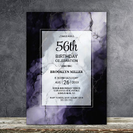 Invitación Purple Marble Cualquier fiesta de cumpleaños de la