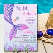 Purple Mermaid Tail, Girl's Birthday Party