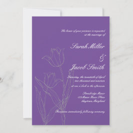 Invitación Purple Mist | Boda Minimalista de Tulipanes
