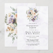 Purple Peony Wildflowers Rustic Engagement Party