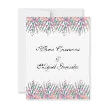  purple pink green  watercolor flowers