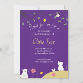 Invitación Purple Playful Birthday Invitation for Kids