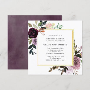 Invitación Purple Plum Mauve Pink Post Boda Brunch