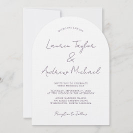 Invitación Purple Plum Romantic Modern Arch Wedding