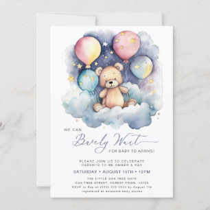 Invitación Purple, podemos anticipar la Baby Shower del oso d