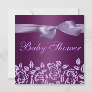 Invitación Purple Rose Baby Shower Invitation