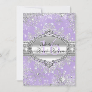 Invitación Purple Snowflake Winter Wonderland Swee