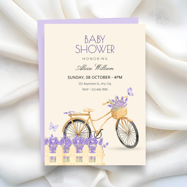 Invitación Purple spring baby shower (Subido por el creador)