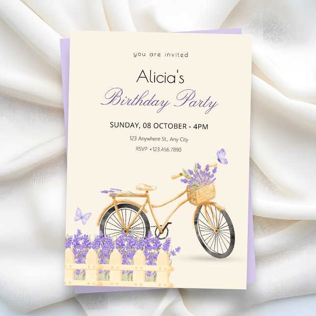 Invitación Purple spring birthday (Subido por el creador)