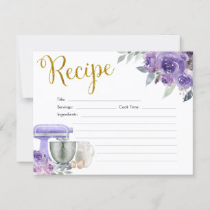 Invitación Purple Stock la receta de la ducha de novia de la 