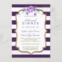 Purple Stripes Gold Violet Floral Ensayo de cena