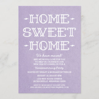 Invitación Purple Whimsical Sweet Home Fiesta de calentamient