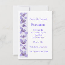 Purple Wisteria Heart Design Flower Girl Request