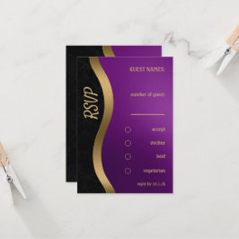 Invitación Purple y Gold de estilo