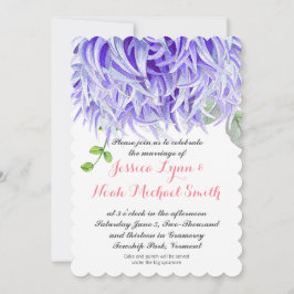 Invitación Púrpura acuarela Crisantemo Boda floral