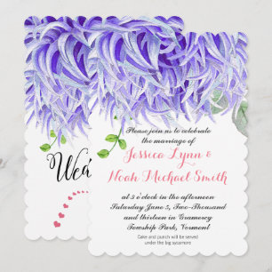 Invitación Púrpura acuarela Crisantemo Boda floral