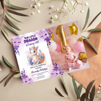 Púrpura acuarela Dragón Bebé Primer cumpleaños Fot