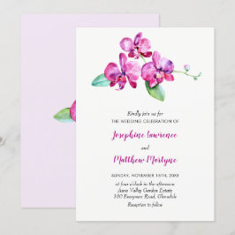 Invitación Púrpura acuarela Orquídea Boda Floral