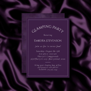 Invitación Púrpura Amatista   Violeta Acuarela Oscura Glampin