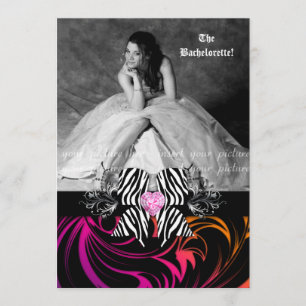 Invitación Púrpura anaranjada de la foto del fiesta de