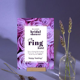 Invitación Púrpura Caza de Anillo Juguete de Ducha Bridal Tar