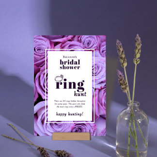 Invitación Púrpura Caza de Anillo Juguete de Ducha Bridal Tar