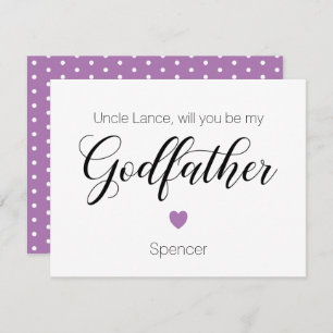 Invitación Púrpura Corazón Serás Mi Propuesta De Padrino