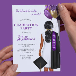 Invitación Púrpura Creía Que Podía Graduarse De Partido