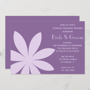 Invitación Púrpura Daisy Flower Parejas Boda Ducha