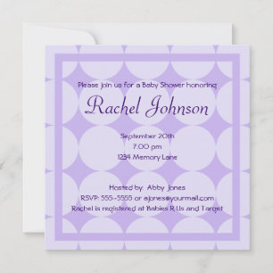 Invitación púrpura de Baby Shower