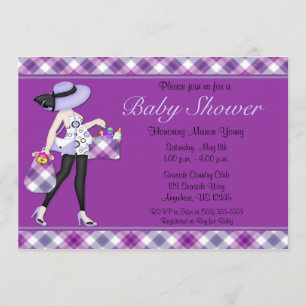 Invitación púrpura de Baby Shower del control
