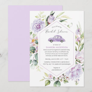 Invitación Púrpura De Bridal Shower Fldrive Por