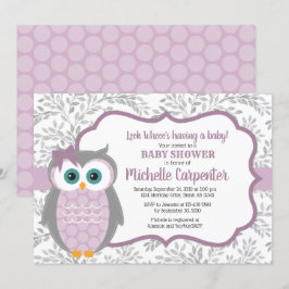 Invitación púrpura de ducha chica lechal