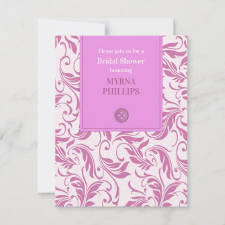 Invitación púrpura de ducha de novia