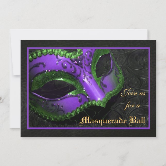 Invitación púrpura de Halloween de la bola de (Anverso)