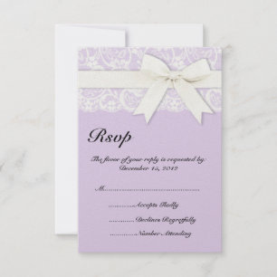 Invitación púrpura de la boda de la lila blanca